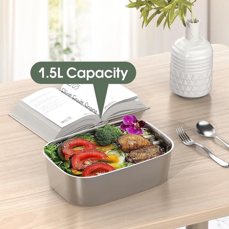 Vabaso Electric Lunch Box 304 Stainless Steel Inner Container, 1.5 Liter Removable Food Container 1.5L Electric Lunch Box - Image 4